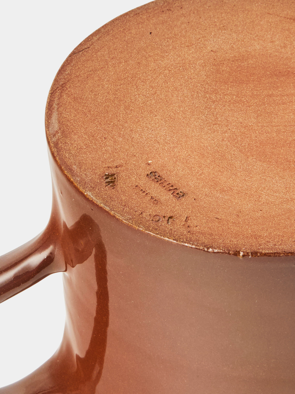 Poterie d’Évires - Flowers Hand-Painted Ceramic Straight-Edge Medium Jug - Light Brown - ABASK