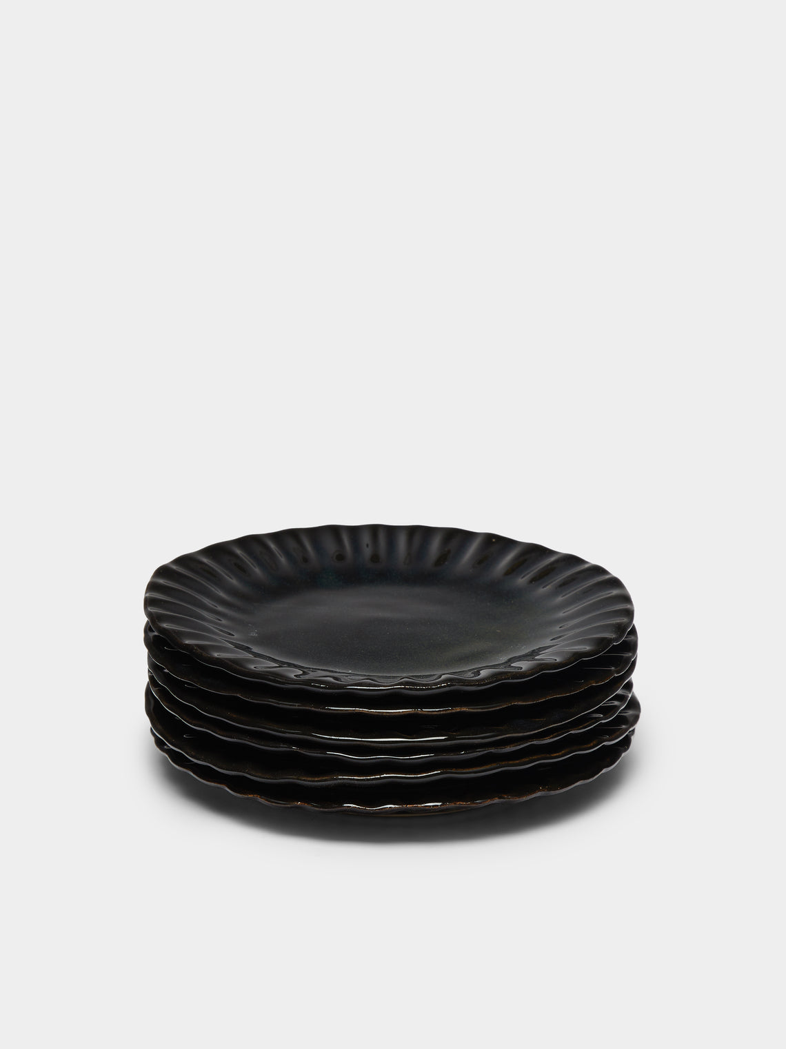 Mervyn Gers Ceramics - 'Paper' Side Plates (Set of 6) - Black - ABASK