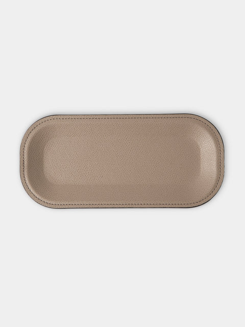 Pinetti - Victor Leather Trinket Tray (9.5in/24cm) - Taupe - ABASK - 