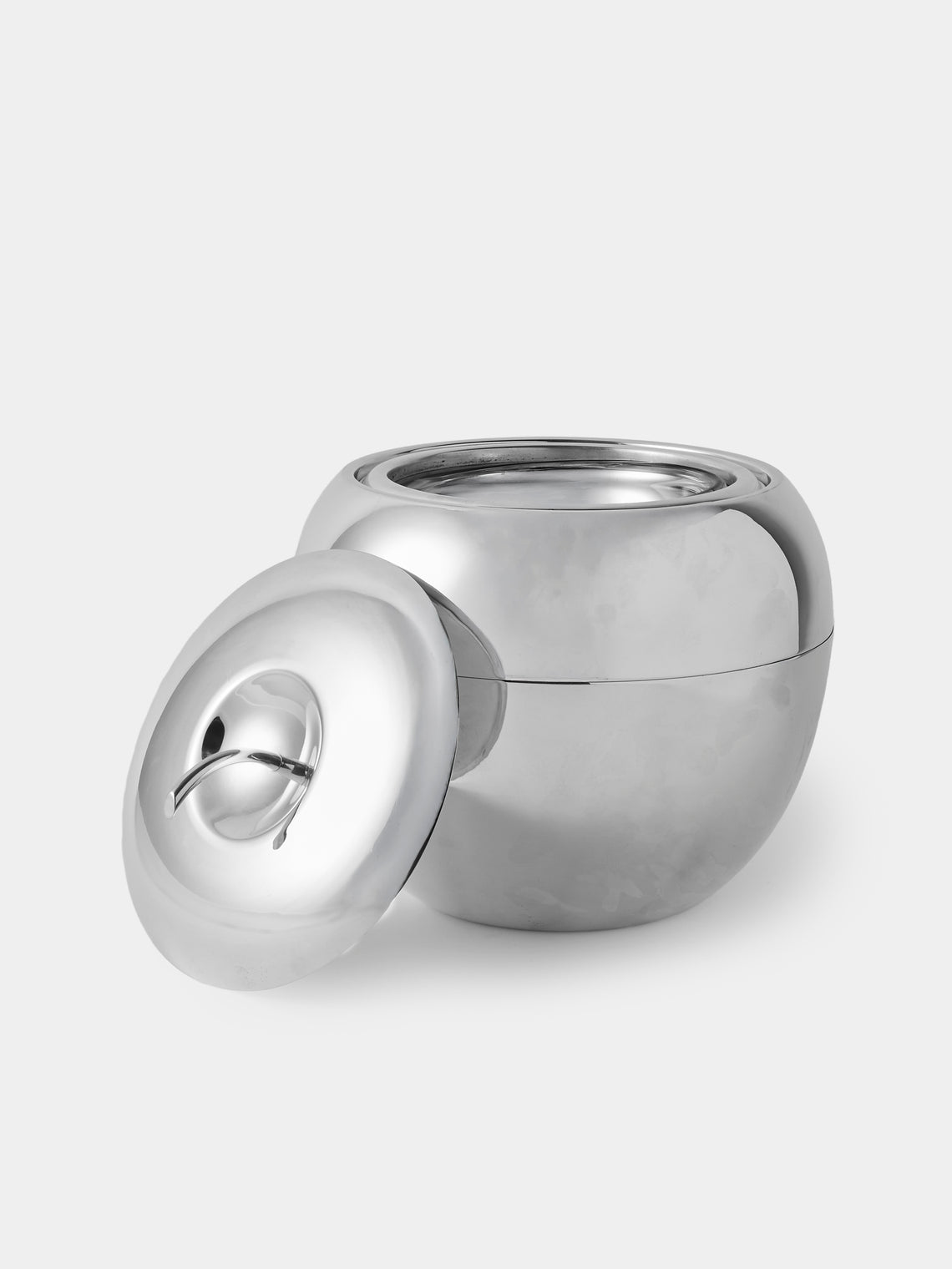 Antique and Vintage - 1970s Silver-Plated Teghini Firenze Apple Ice Bucket - Silver - ABASK