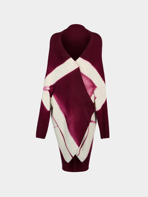 Suzusan - Shibori Cashmere Upside-Down Cape | One Size - Purple - ABASK - 