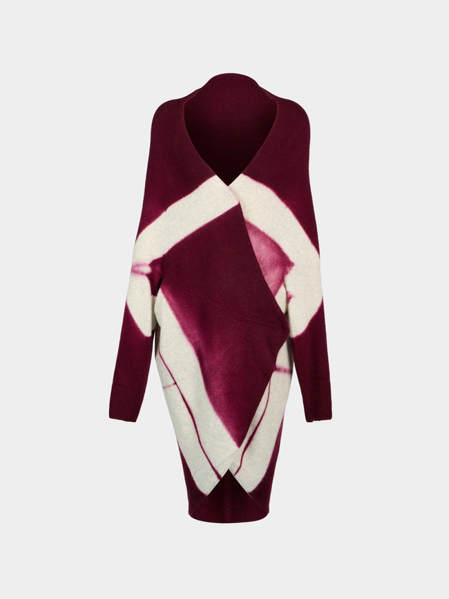 Suzusan - Shibori Cashmere Upside-Down Cape | One Size - Purple - ABASK - 