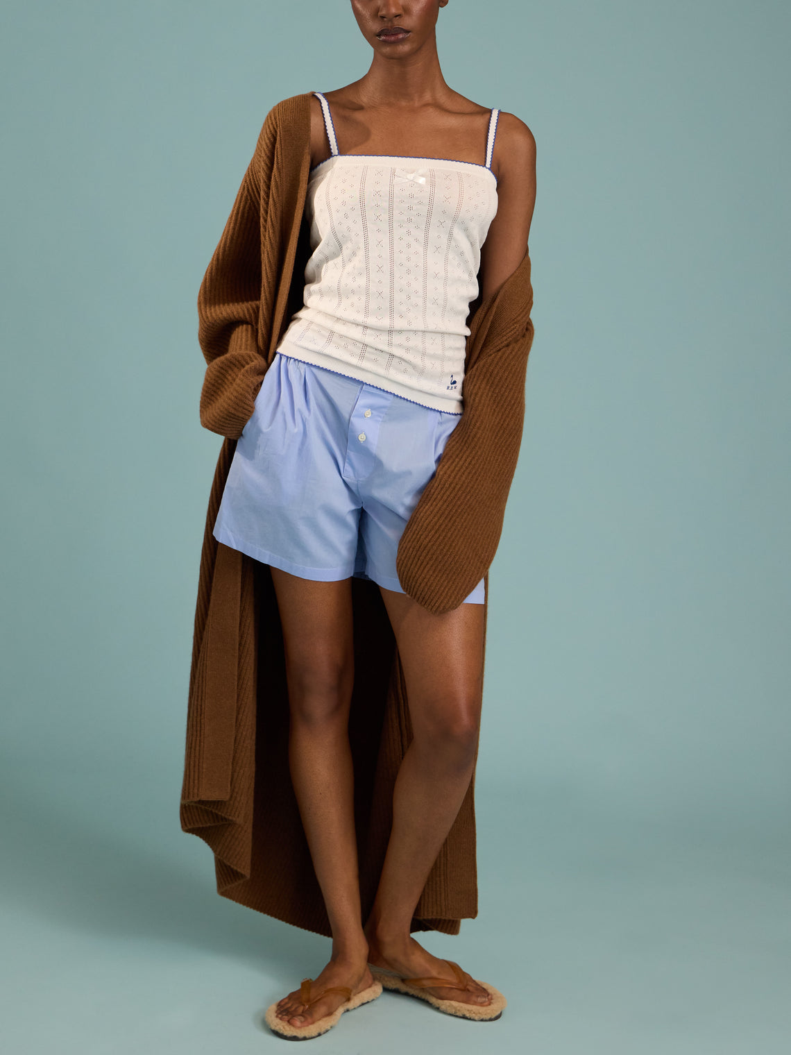 B.B. Wallace - Chicago Cotton Pointelle Camisole Top | Size: S - White - ABASK