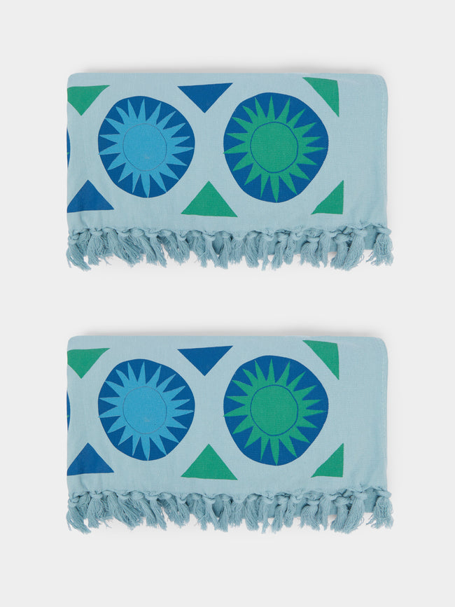 Malaika - Sunshine Hand-Printed Cotton Beach Towels (Set of 2) -  - ABASK