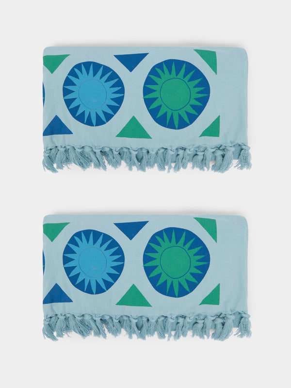 Anūt Cairo - Sunshine Hand-Printed Cotton Beach Towels (Set of 2) -  - ABASK