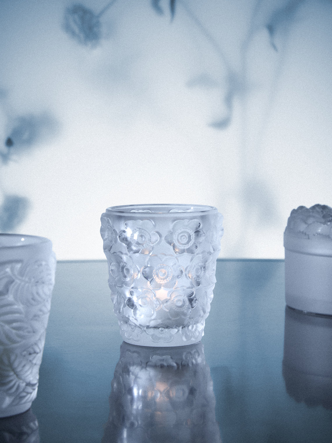 Lalique - Anemones Crystal Votive - Clear - ABASK