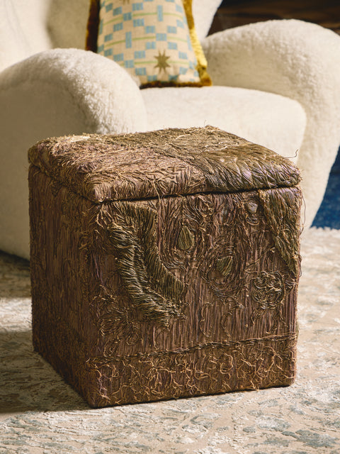 By Walid - 19th-Century Chinese Embroidered Silk Storage Stool - Multiple - ABASK