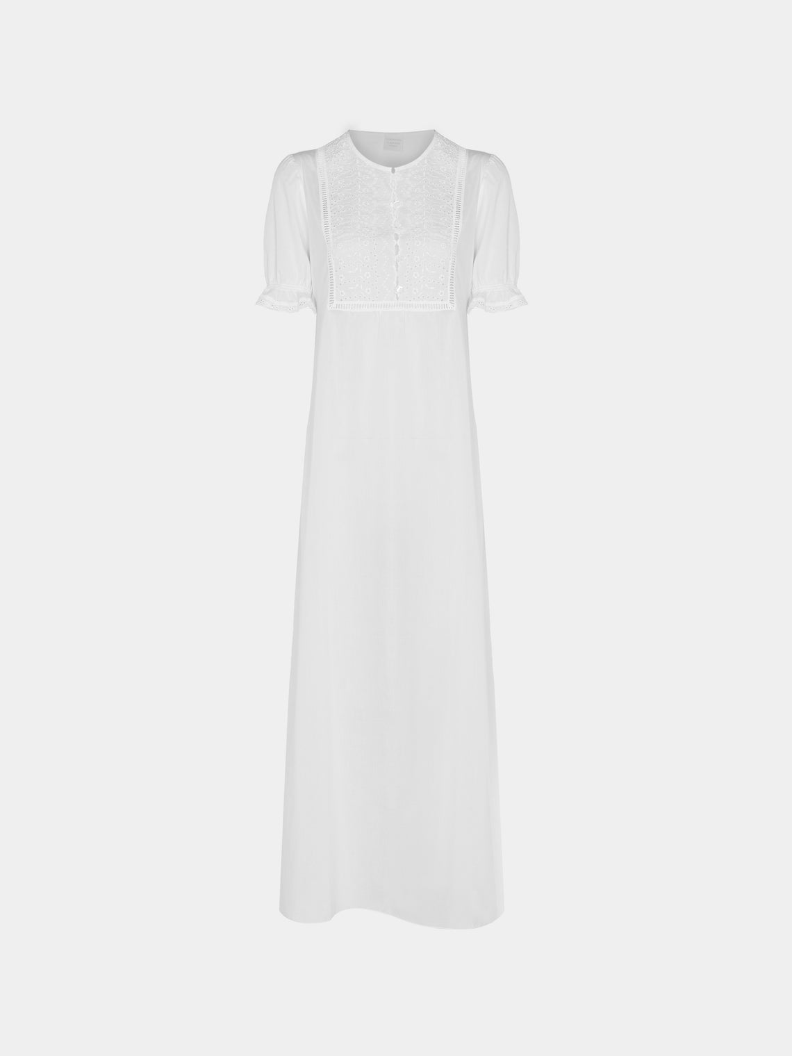 Loretta Caponi - Olga Embroidered Cotton Dress | Size: XS -  - ABASK - 