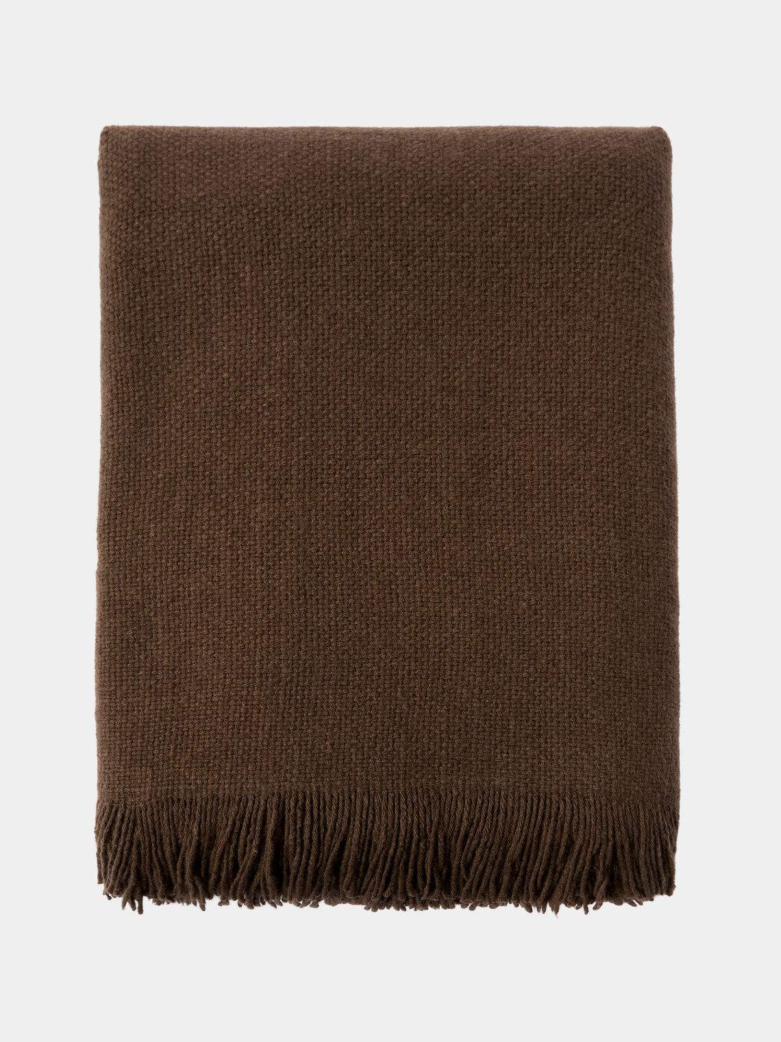 Denis Colomb - Mongolia Nubby Nomad Wool Bed Blanket (110in/2.8m) - Brown - ABASK