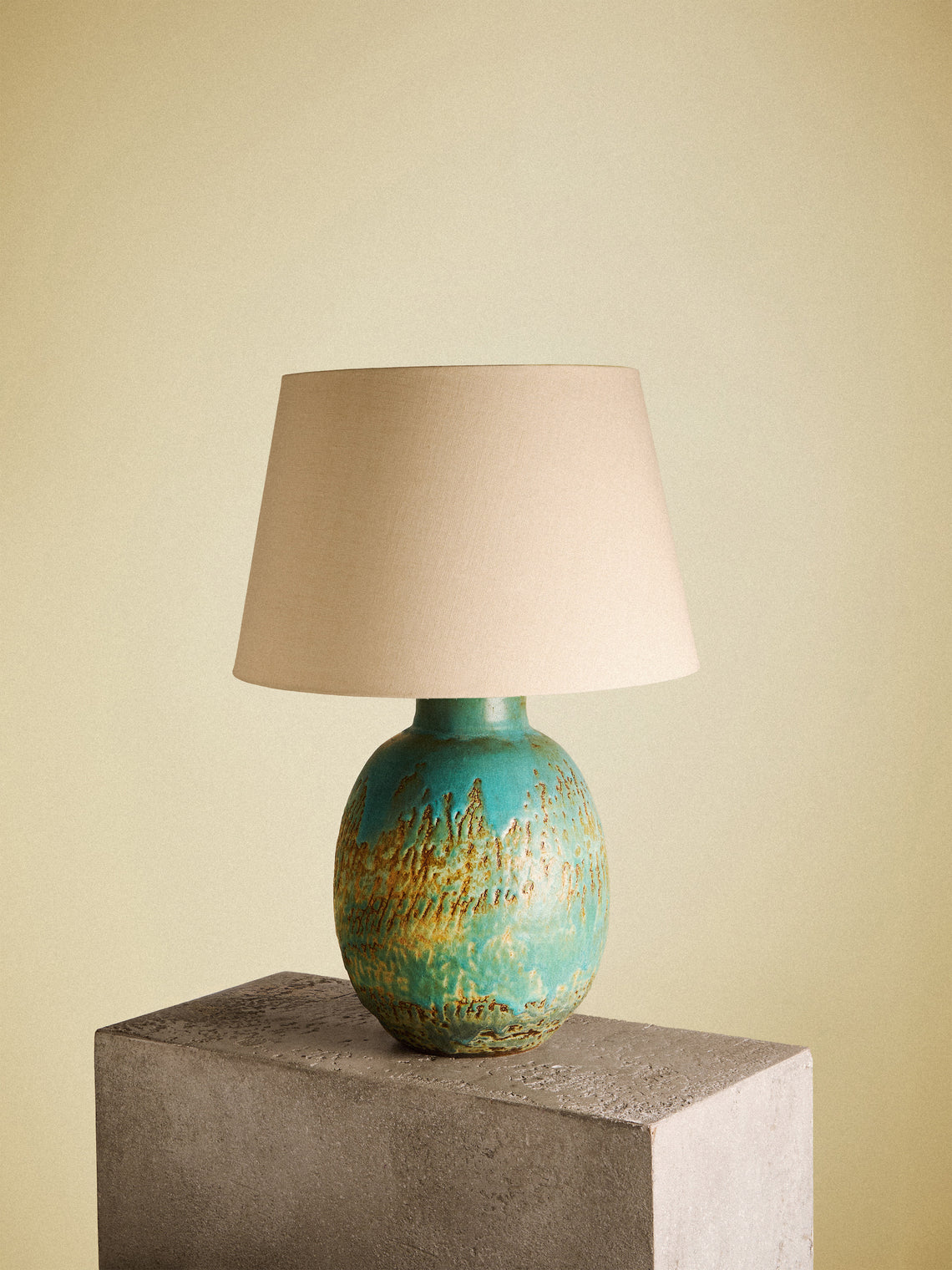 Peter Speliopoulos Projects - Hand-Glazed Stoneware Table Lamp - Blue - ABASK