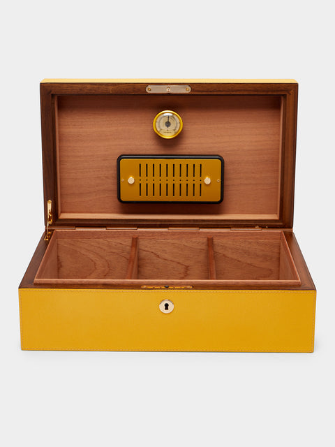 Giobagnara - Santiago Leather Large Humidor Case (80 Cigars) - Yellow - ABASK - 