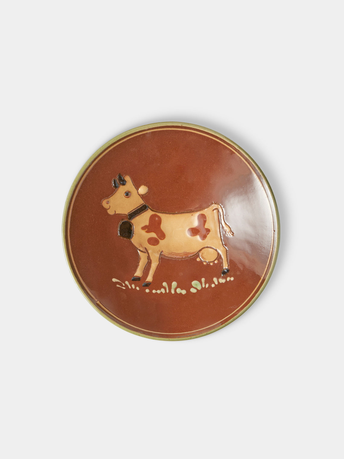 Poterie d’Évires - Animals Hand-Painted Ceramic Plates – 5.5in/14cm (Set of 4) - Light Brown - ABASK