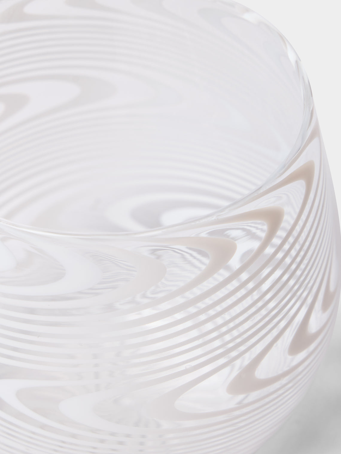Cosima Swayze - Wave Hand-Blown Murano Glass Tumbler - Clear - ABASK