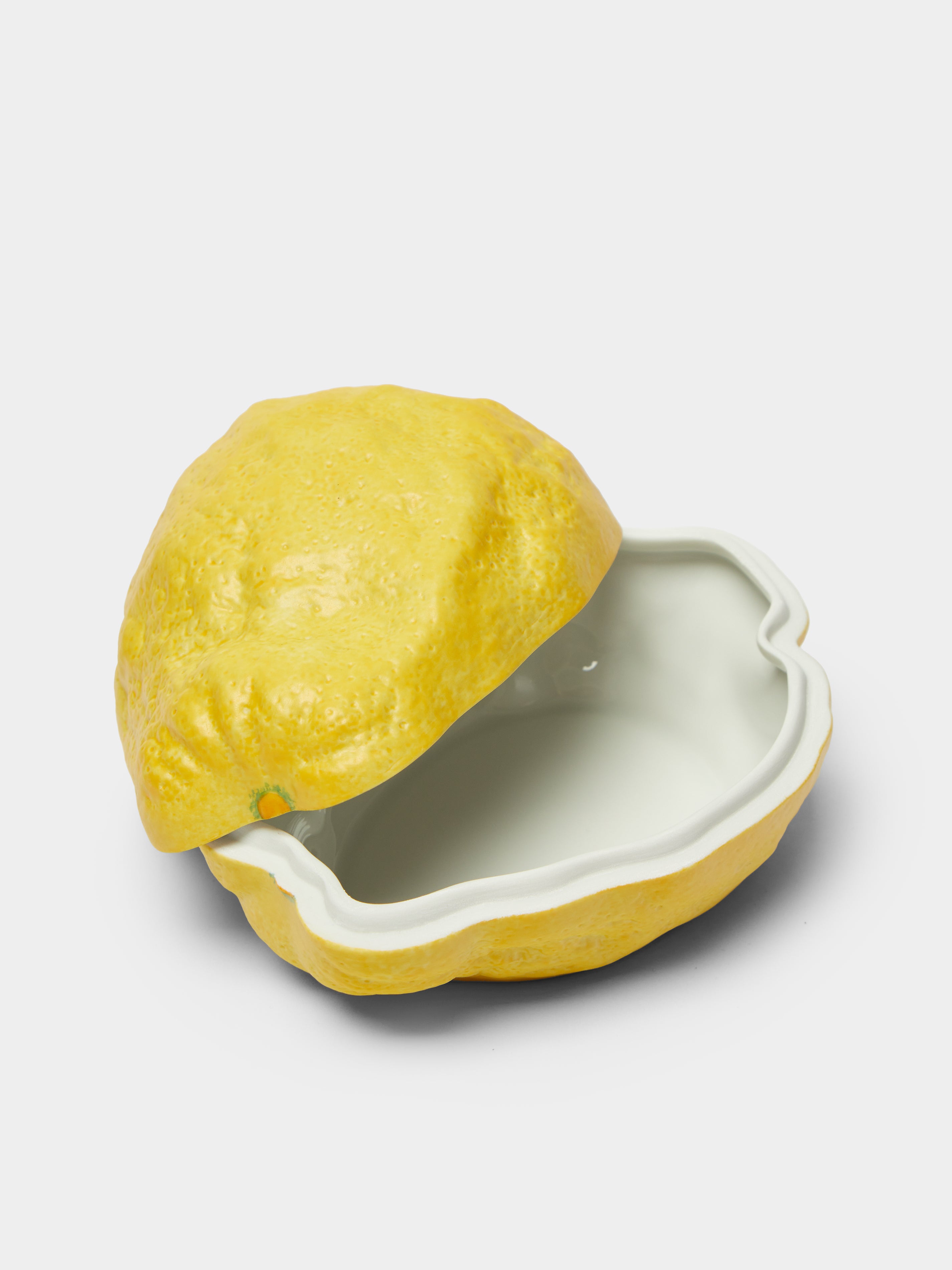 Yellow Hand-Painted Porcelain Lemon Box by Augarten | ABASK