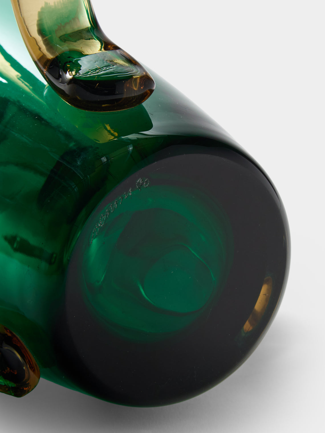 Antique and Vintage - 1990s Alessandro Mendini for Venini Glass Vase (14in/36cm) - Green - ABASK