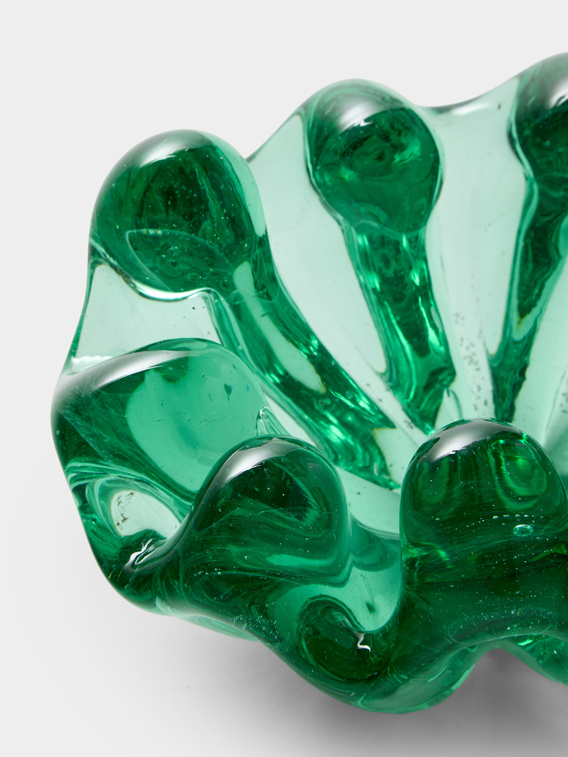 Antique and Vintage - 1950s Archimede Seguso Shell Glass Bowl - Green - ABASK