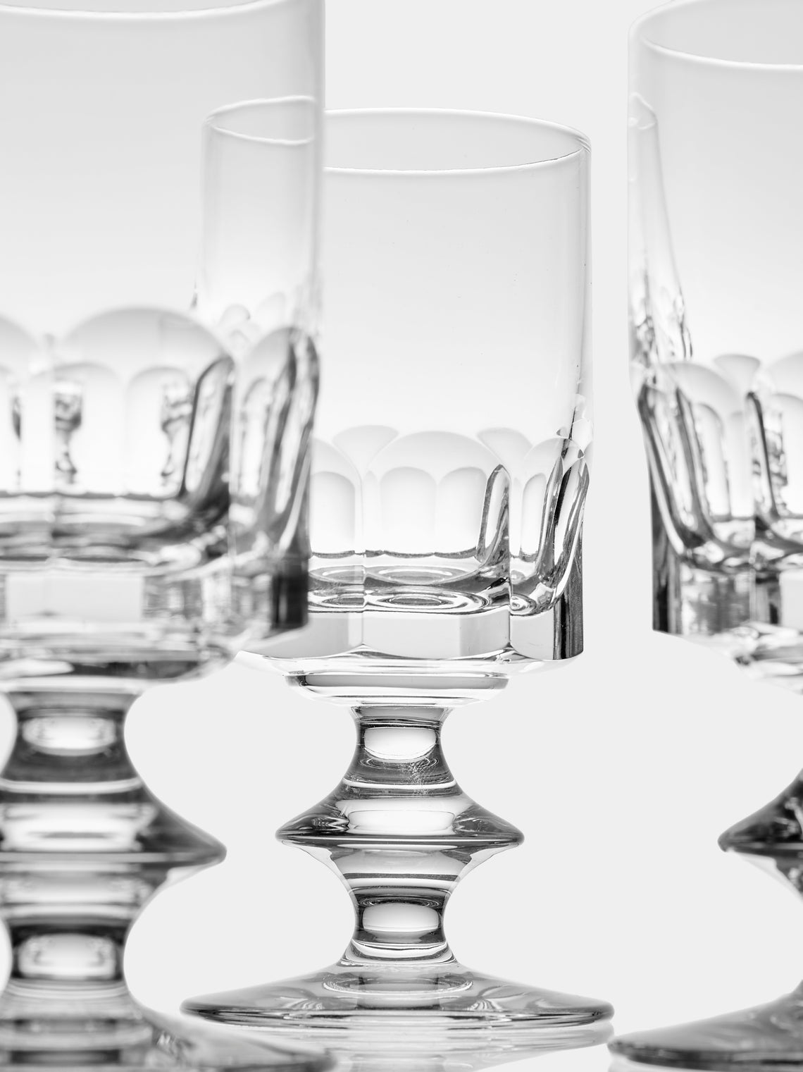 Antique and Vintage - Mid-Century Bayel Crystal Wine Glasses (Set of 6) - Clear - ABASK