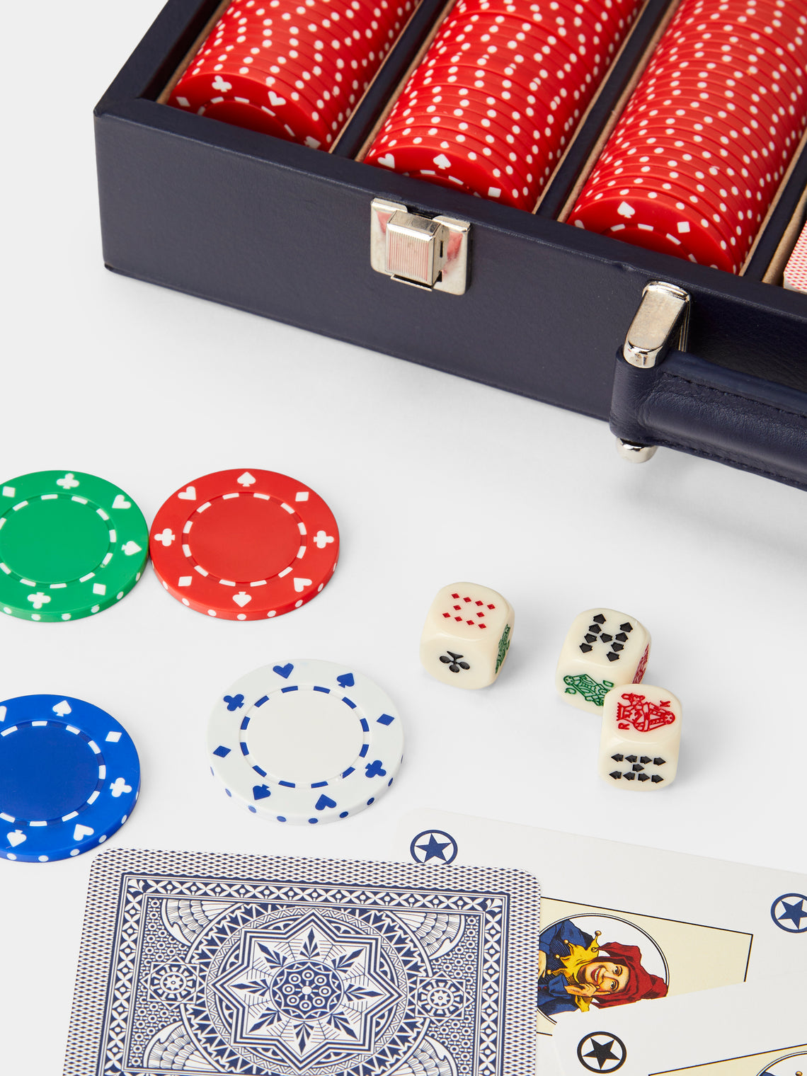 Noble Macmillan - Leather Poker Set - Navy - ABASK