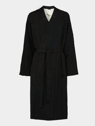 Considered Objects - Dots and Lines Hand-Stitched Silk Robe - Black - ABASK - 