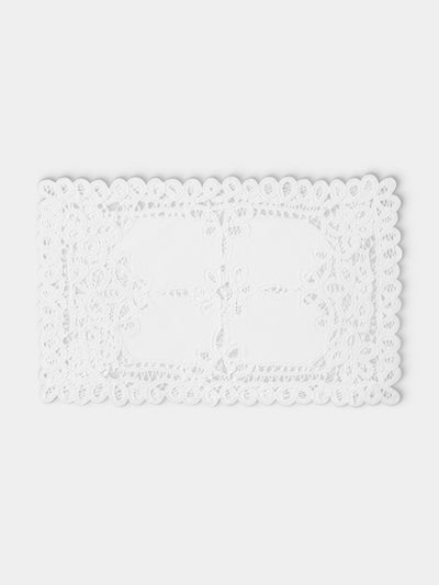 Rolane du Dreuih Creations - Lacework Linen Large Oblong Placemats (Set of 4) - Ivory - ABASK - 