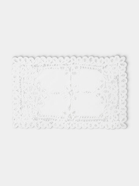 Rolane du Dreuih Creations - Lacework Linen Large Oblong Placemats (Set of 4) - Ivory - ABASK - 