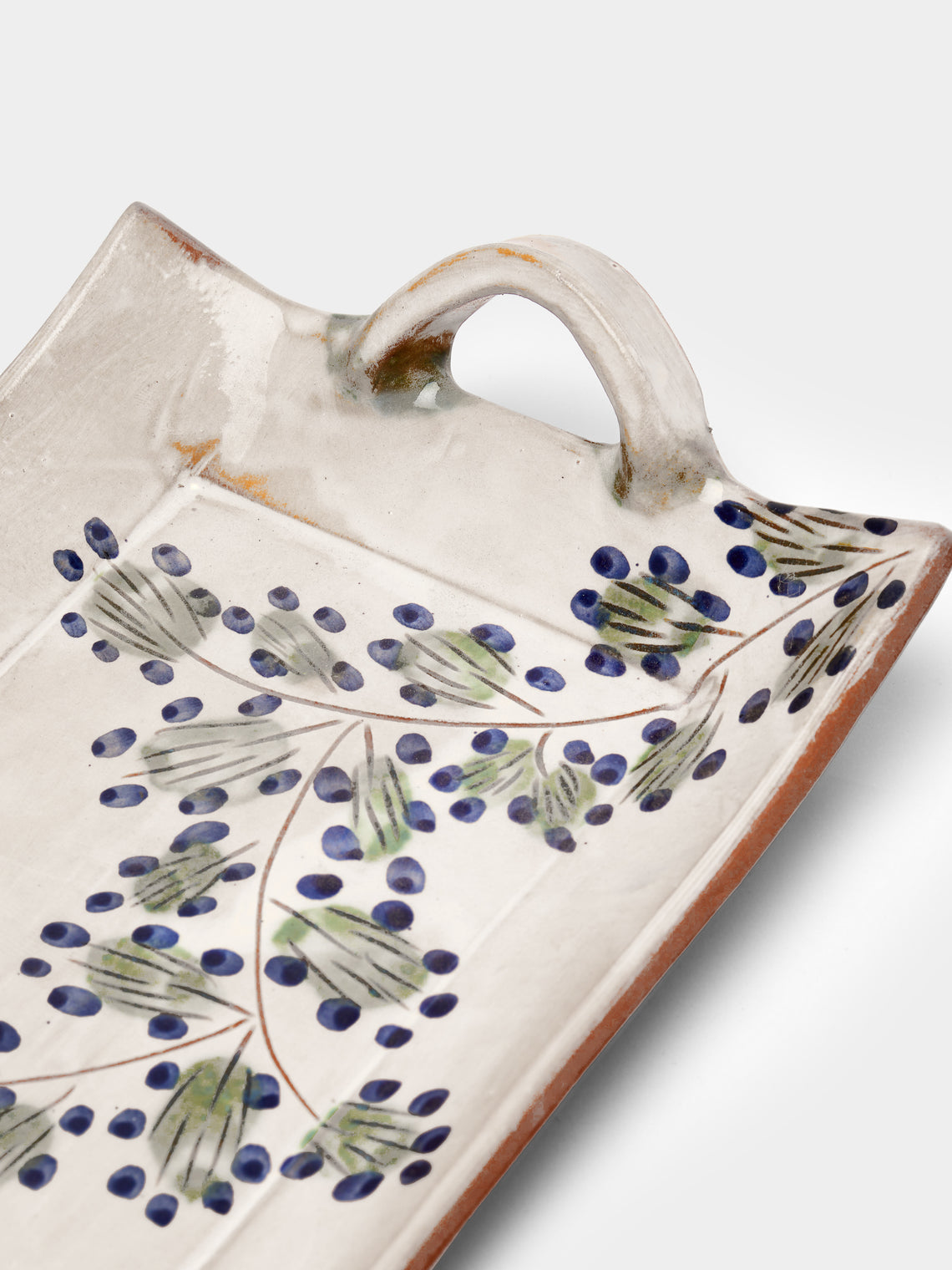 Anut Cairo - Leaves Hand-Painted Ceramic Tray (14in/35cm) - Multiple - ABASK