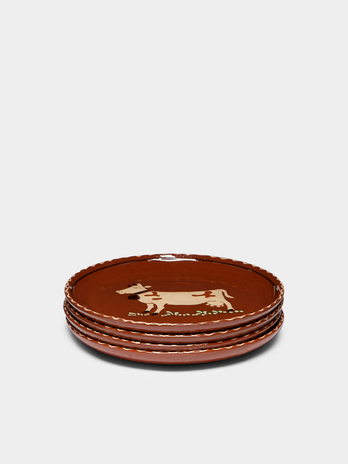 Poterie d’Évires - Cows Hand-Painted Ceramic Small Plates (Set of 4) -  - ABASK
