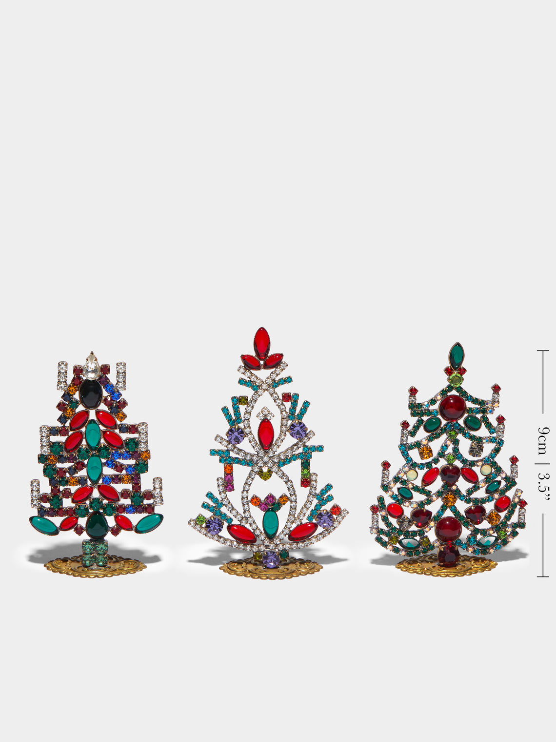Antique and Vintage - 1930s Czech Jewelled Extra Small Christmas Trees (Set of 3) -  - ABASK