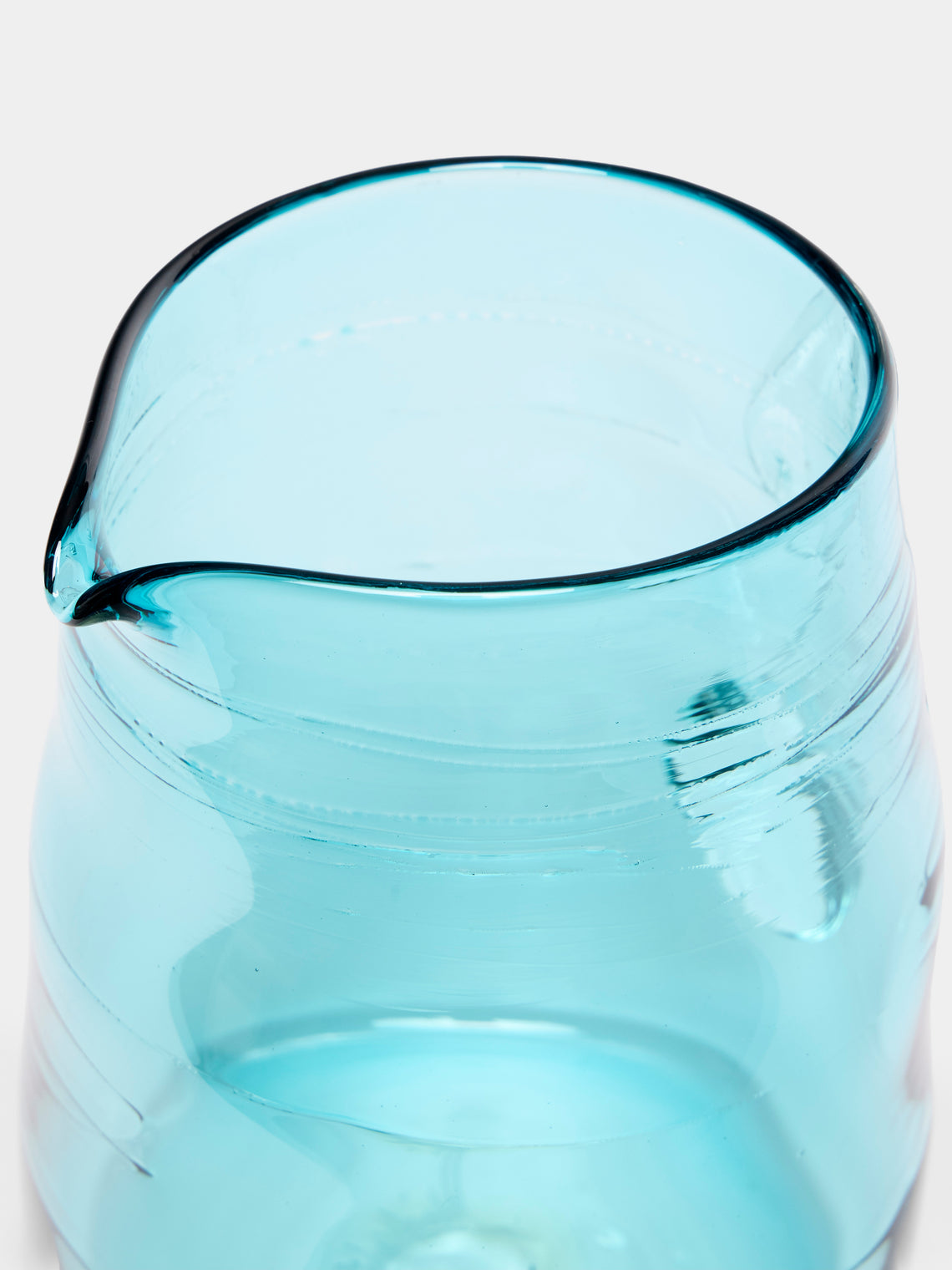 Michael Ruh Studio - Coastal Interface Hand-Blown Glass Pitcher - Blue - ABASK