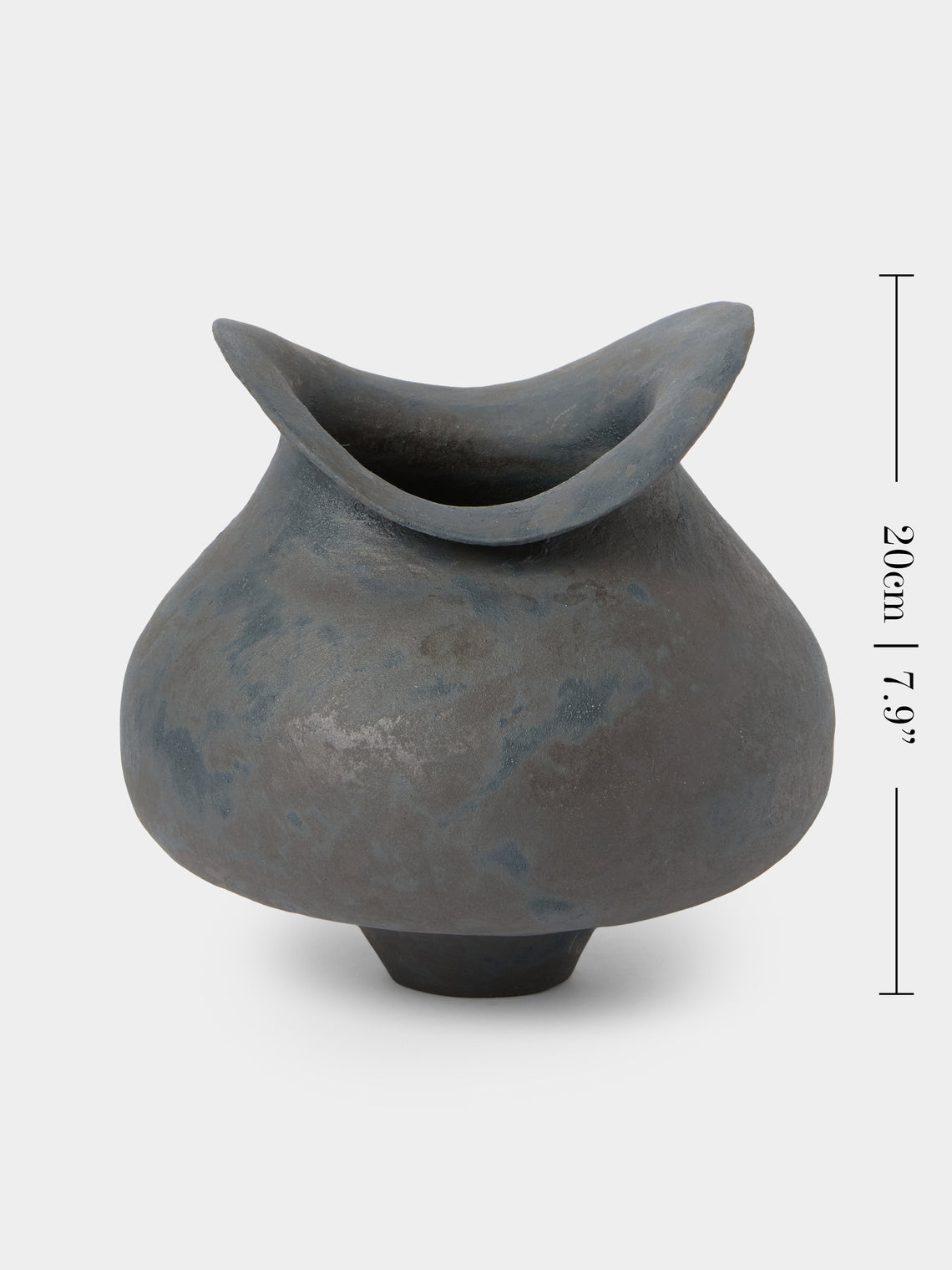 By Raffaella - Adelina Hand-Coiled Stoneware Vase (8in/20cm) - Gray - ABASK