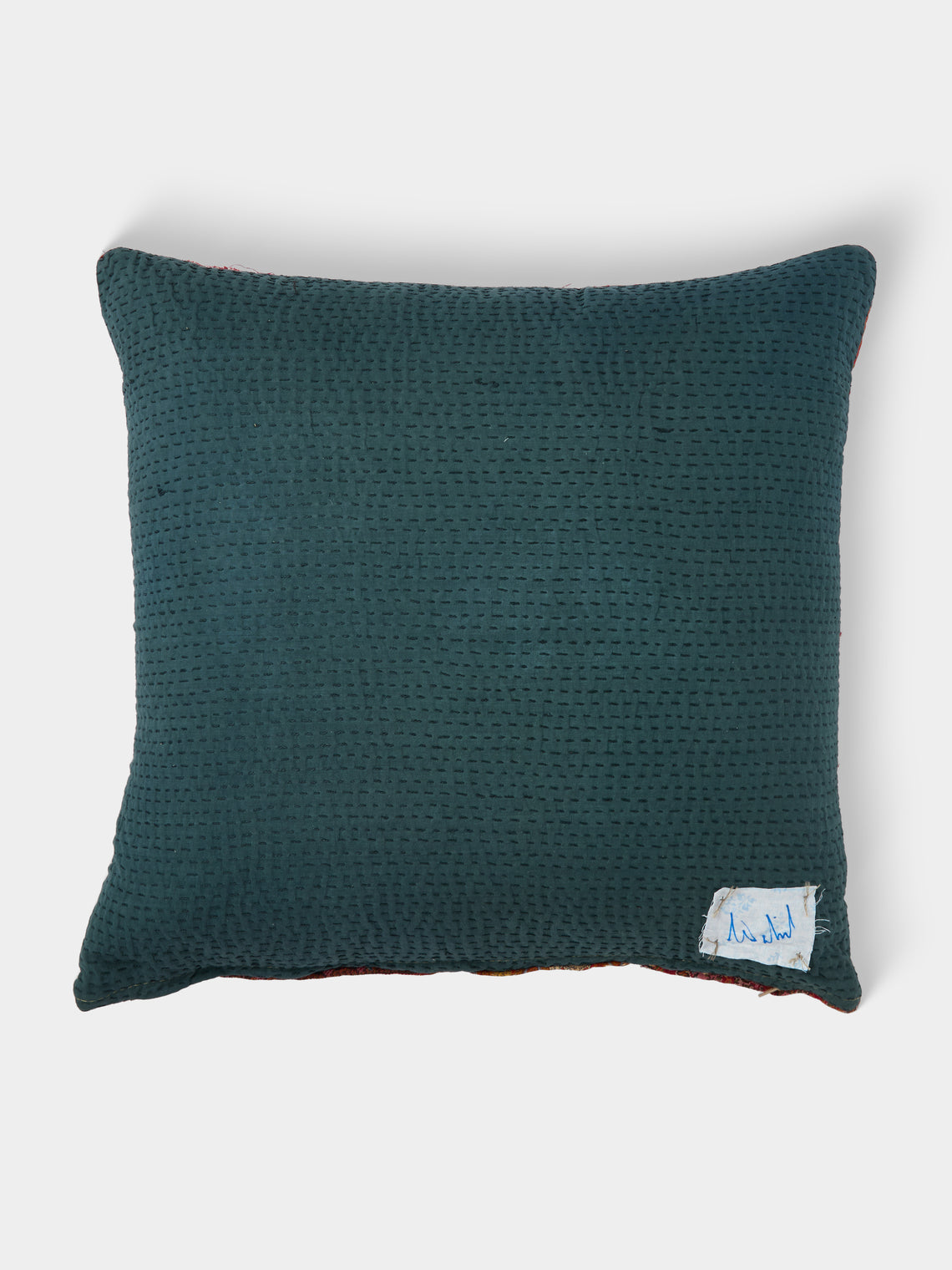 By Walid - 19th-Century Paisley Patchwork Wool and Linen Cushion (18.5in/47cm) - Multiple - ABASK