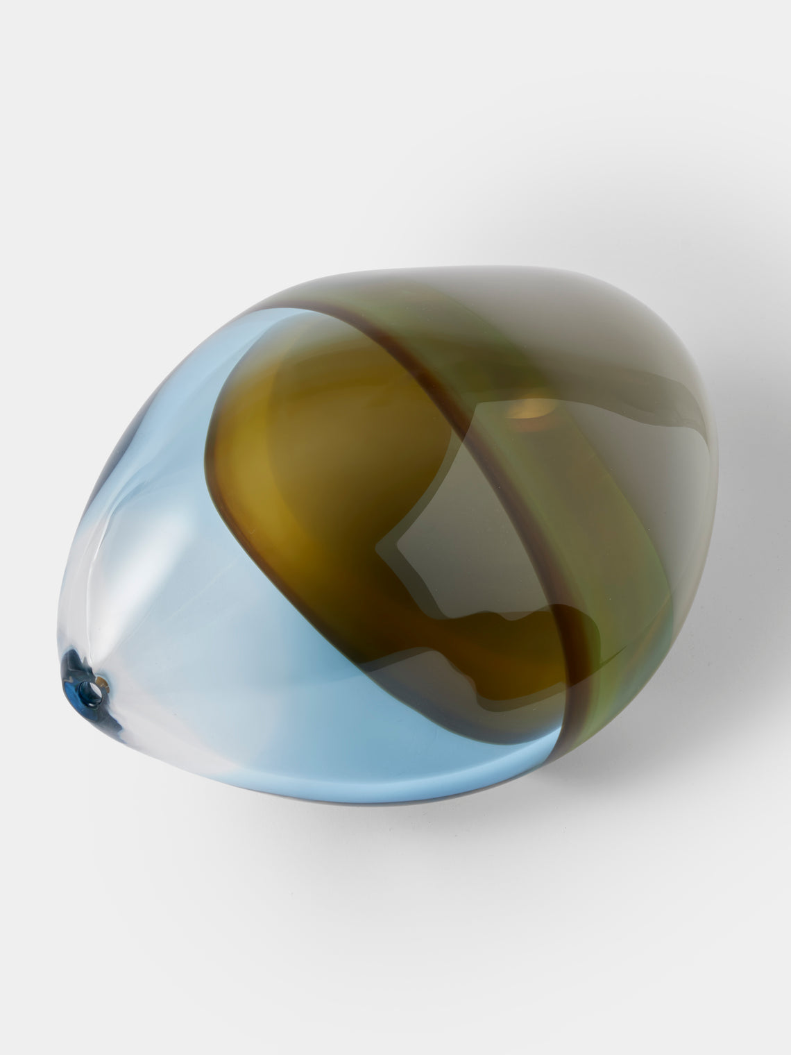 Michèle Oberdieck - Blue Azure Abstract Hand-Blown Glass Vase (13in/33cm) - Multiple - ABASK