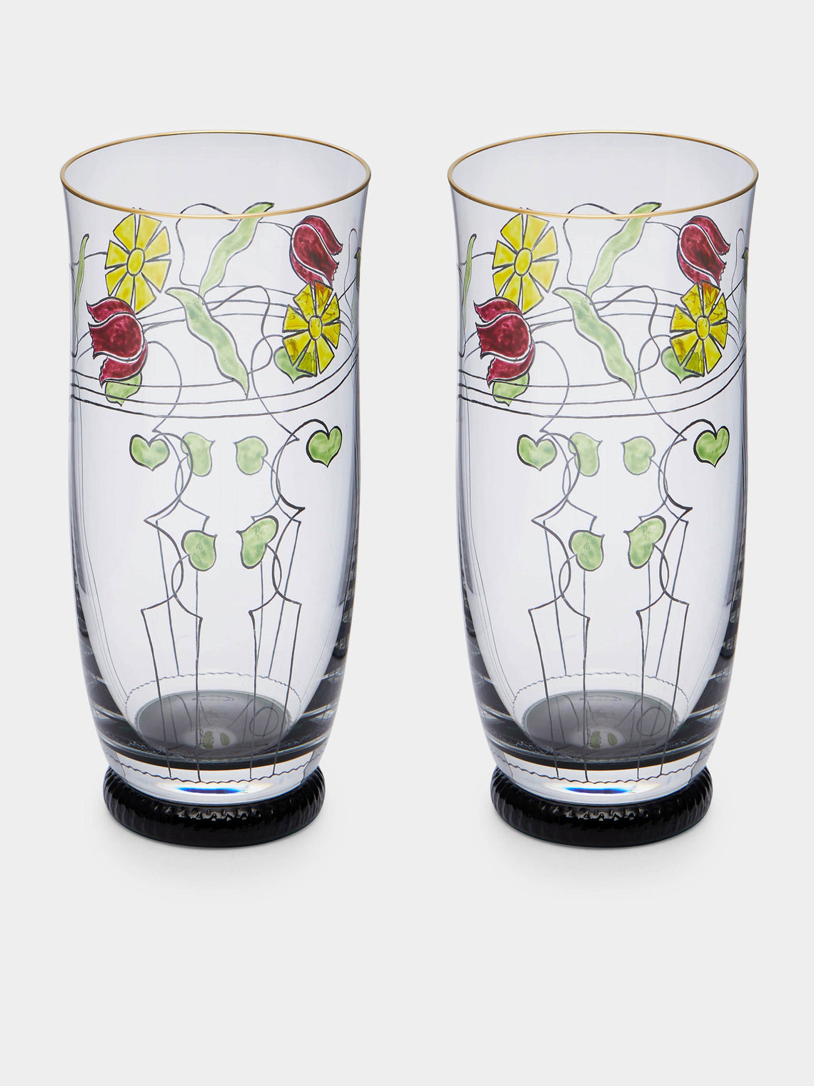 Theresienthal - Serenade Hand-Painted Crystal Tumbler (Set of 2) - Green - ABASK 
