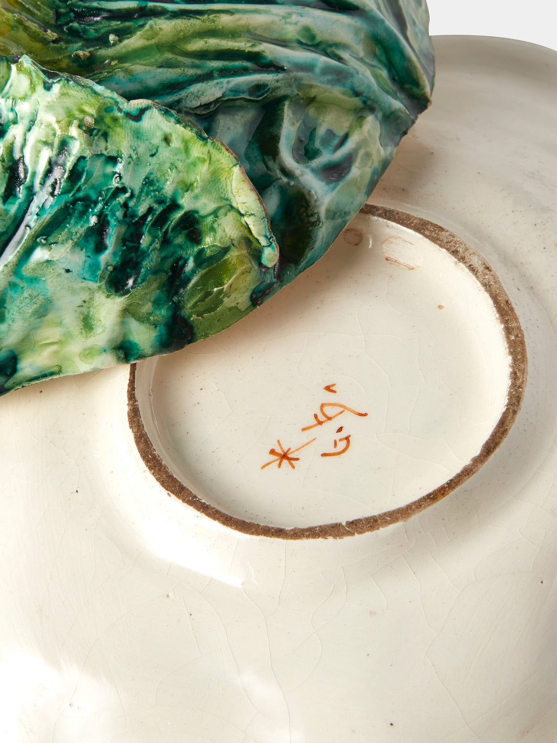 Antique and Vintage - 1940s Este Ceramiche Majolica Ceramic Cabbage Serving Tureen - Green - ABASK