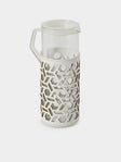 RUDI - Messina Leather and Glass Pitcher (42oz/1.2L) - White - ABASK - 