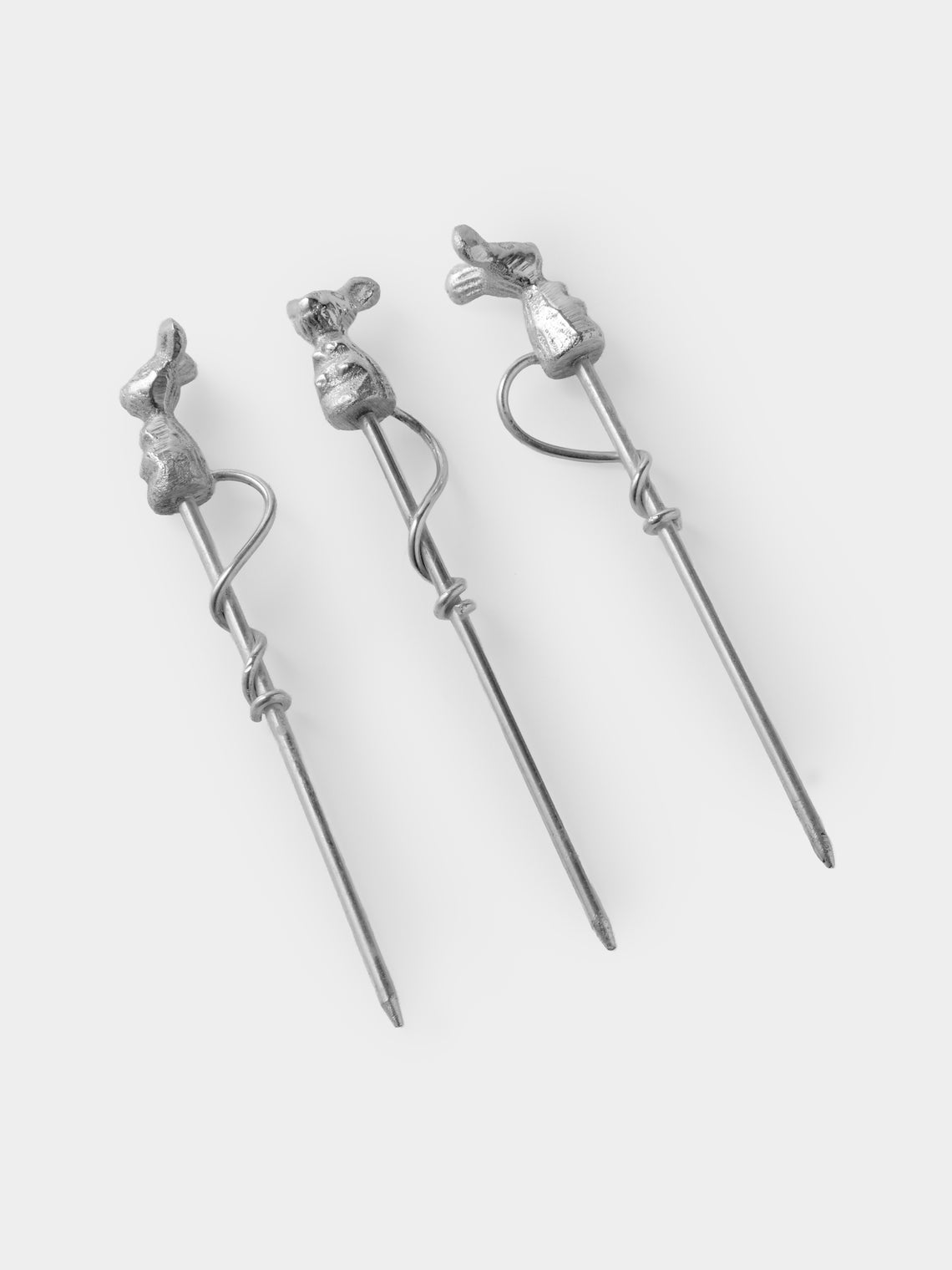 Antique and Vintage - 1970s Silver-Plated Cheese Appetizer Picks (Set of 6) - Silver - ABASK