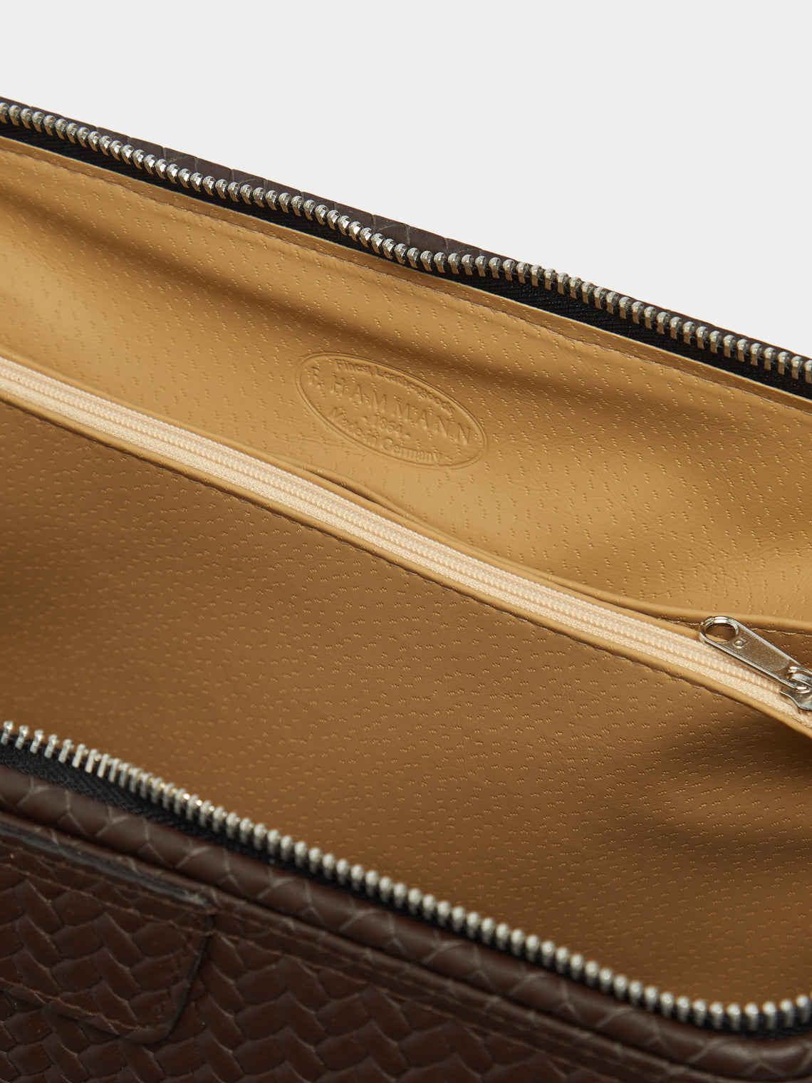 Woven Leather Large Wash Bag