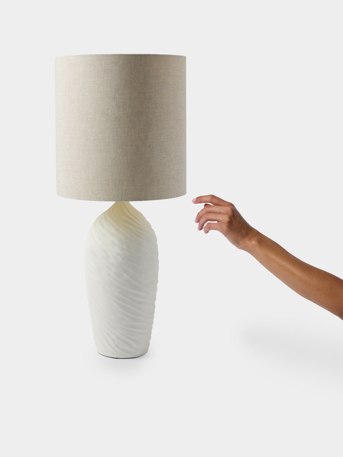Legato Studio - Ondine Hand-Cast Composite Table Lamp - Ivory - ABASK