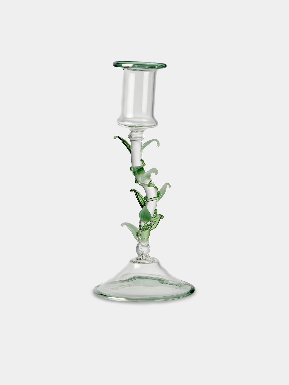 Alya Tannous - | Set of 3 | Liana Hand-Blown Glass Candlesticks - Clear - ABASK - 