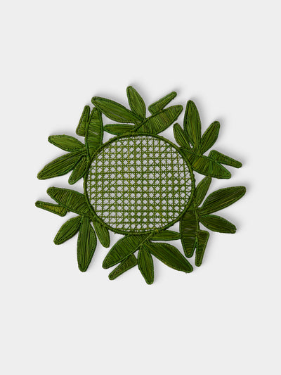 Artesanías del Atlántico - | Set of 4 | Paradise Handwoven Palm Placemats - Green - ABASK - 