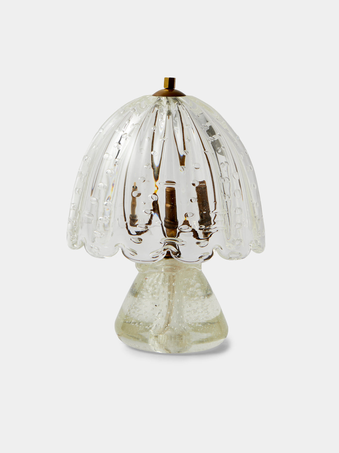 Antique and Vintage - | Set of 2 | 1950s Barovier Murano Glass Table Lamps - Clear - ABASK - 