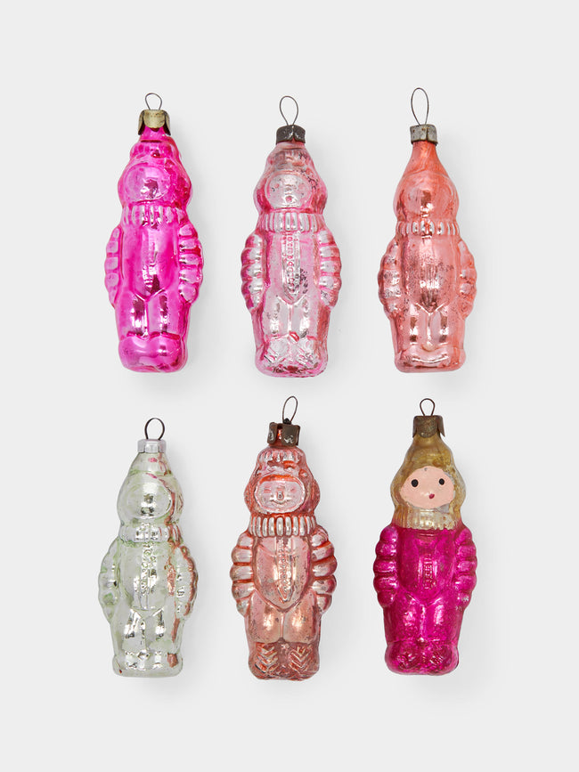 Antique and Vintage - 1960s Cosmonauts Glass Tree Decorations (Set of 6) -  - ABASK - 