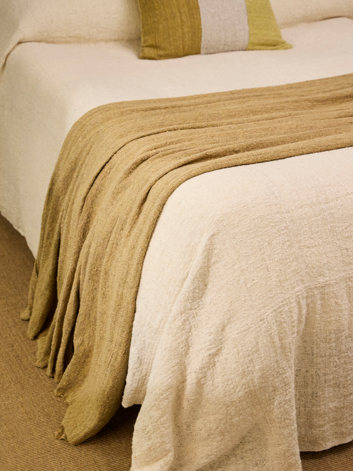 Valentina Hoyos - Hand-Dyed Cotton Bed Blanket (106in/2.7m) - Brown - ABASK