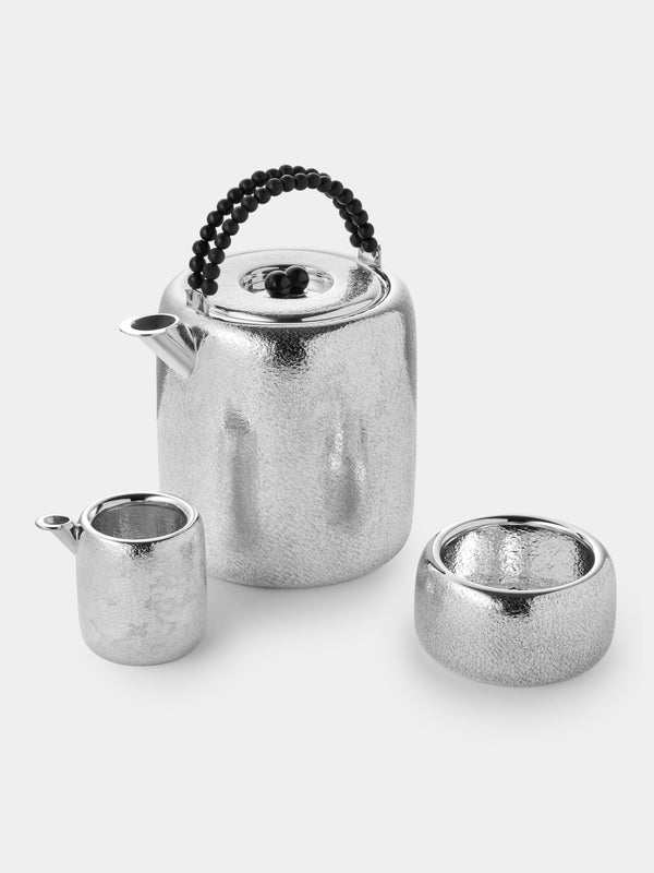 San Lorenzo - 1988 Afra and Tobia Scarpa Engraved Sterling Silver Tea Service (Set of 3) - Silver - ABASK - 