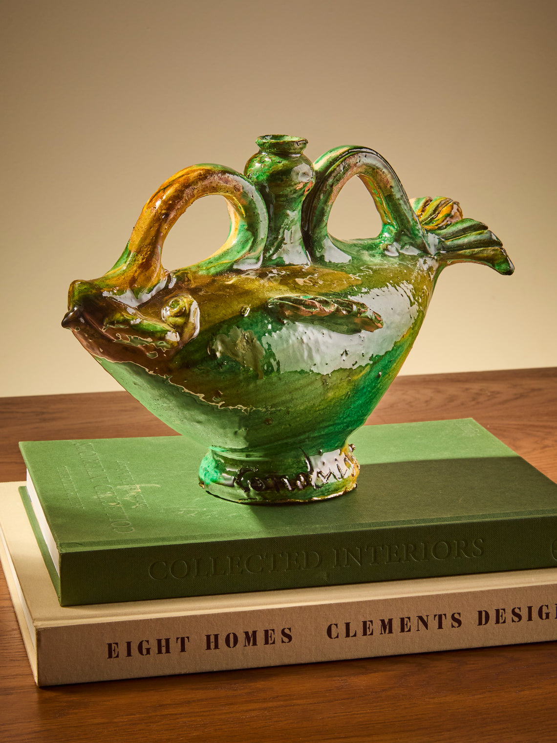 Antique and Vintage - 1990s Condurso Face Ceramic Vessel (12.5in/32cm) - Yellow - ABASK