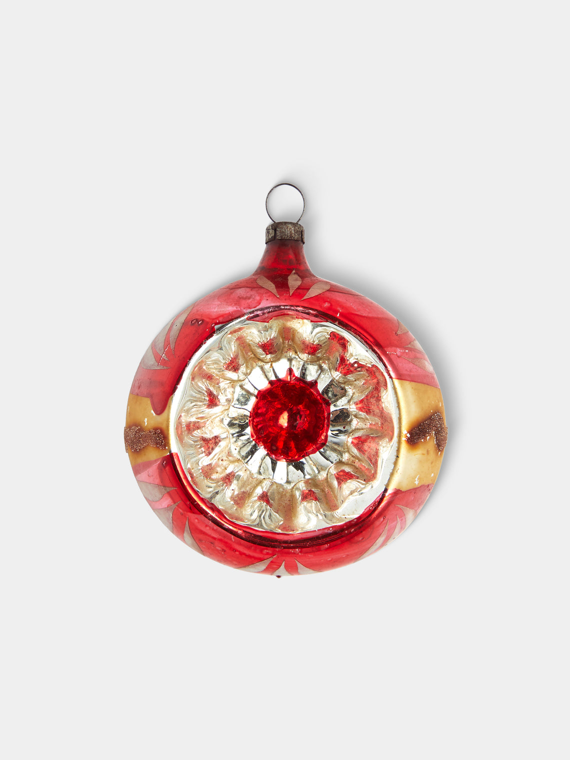 Antique and Vintage - Early-20th-Century Reflective Glass Baubles (Set of 5) - Red - ABASK