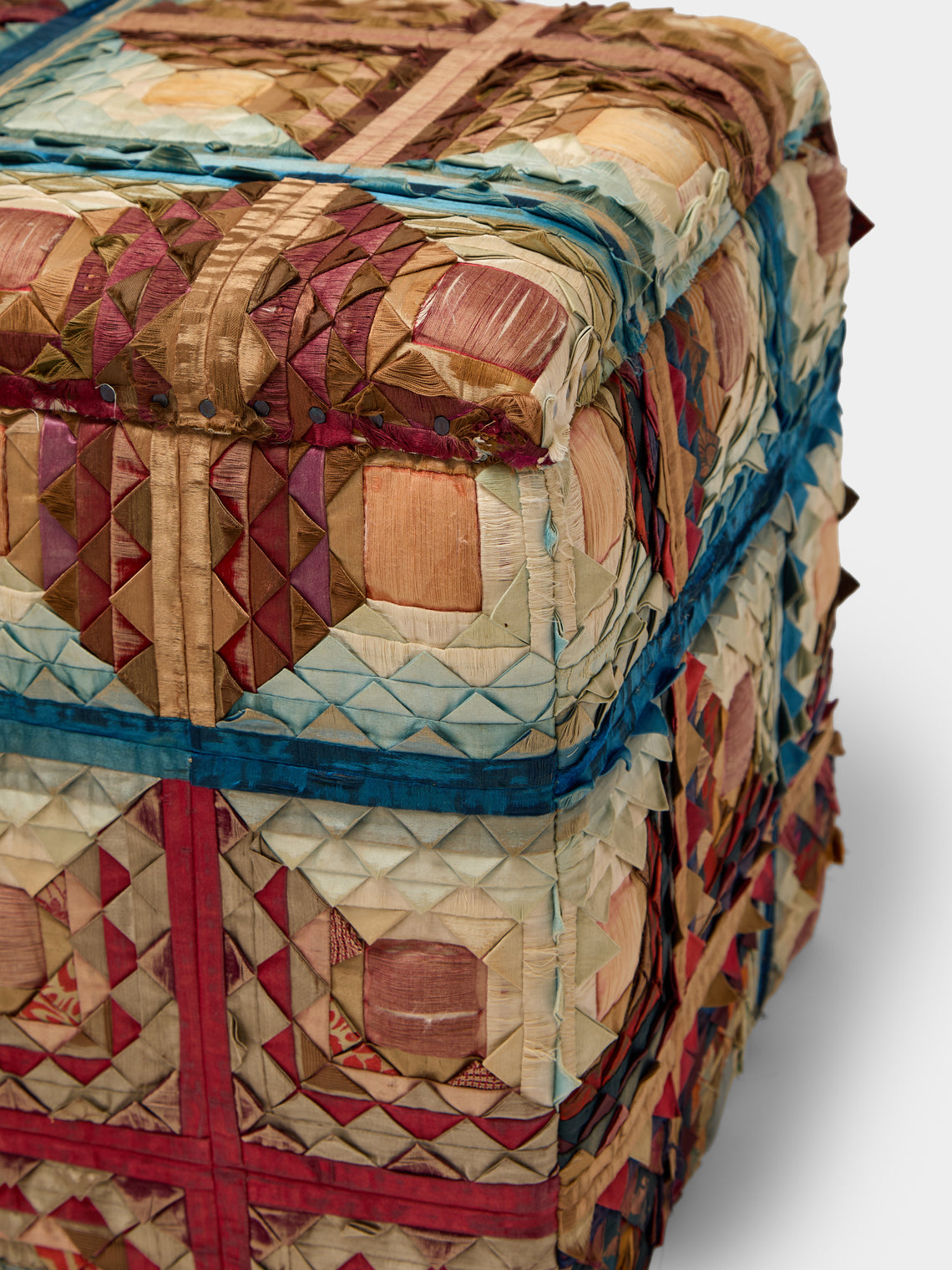 By Walid - 19th-Century Victorian Silk Storage Stool - Multiple - ABASK