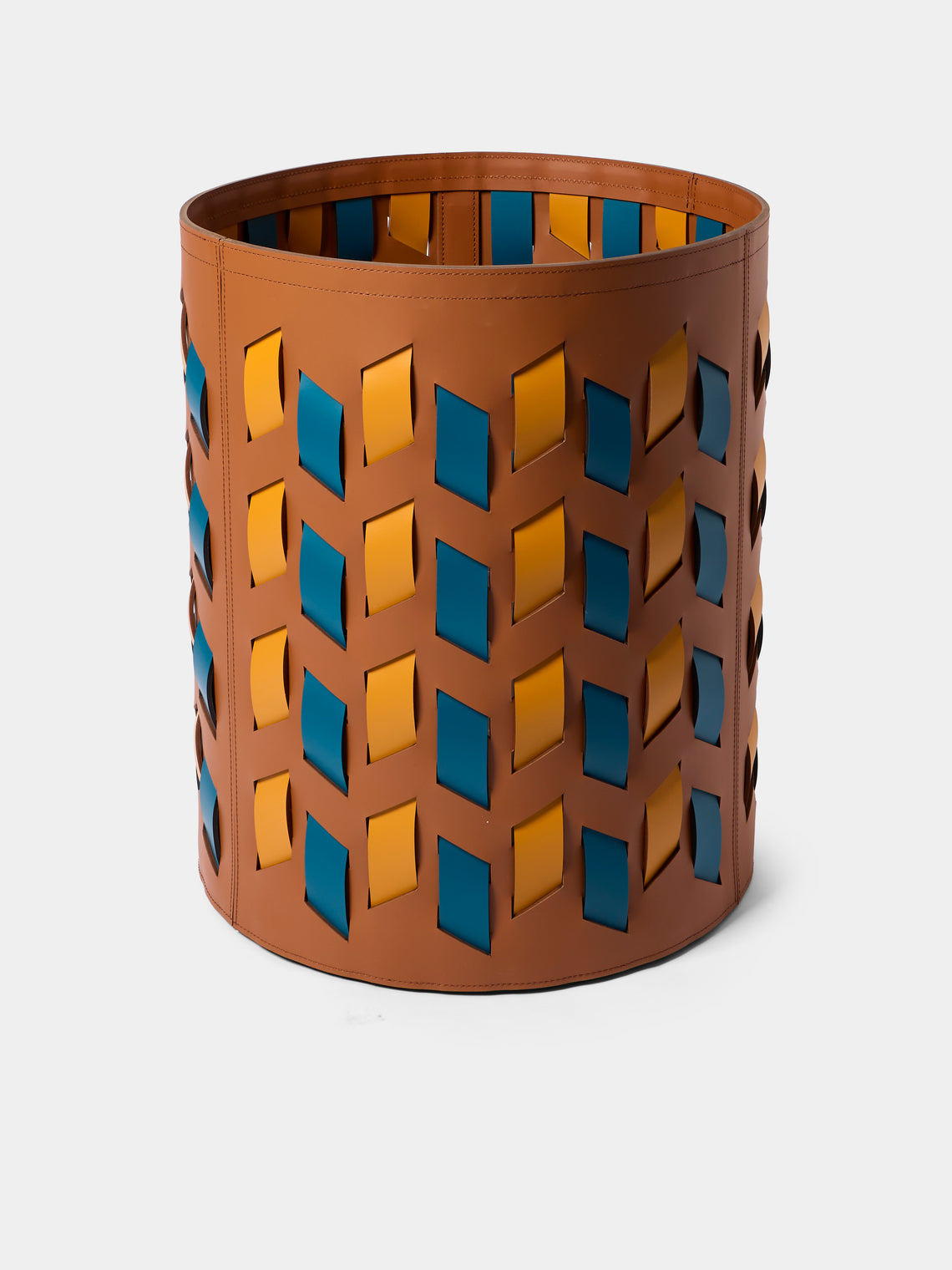 RUDI - Cancun No. 12 Leather Round Basket - Multiple - ABASK - 