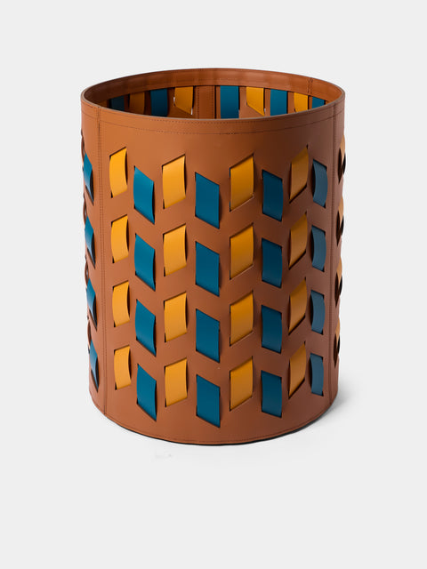 RUDI - Cancun No. 12 Leather Round Basket - Multiple - ABASK - 