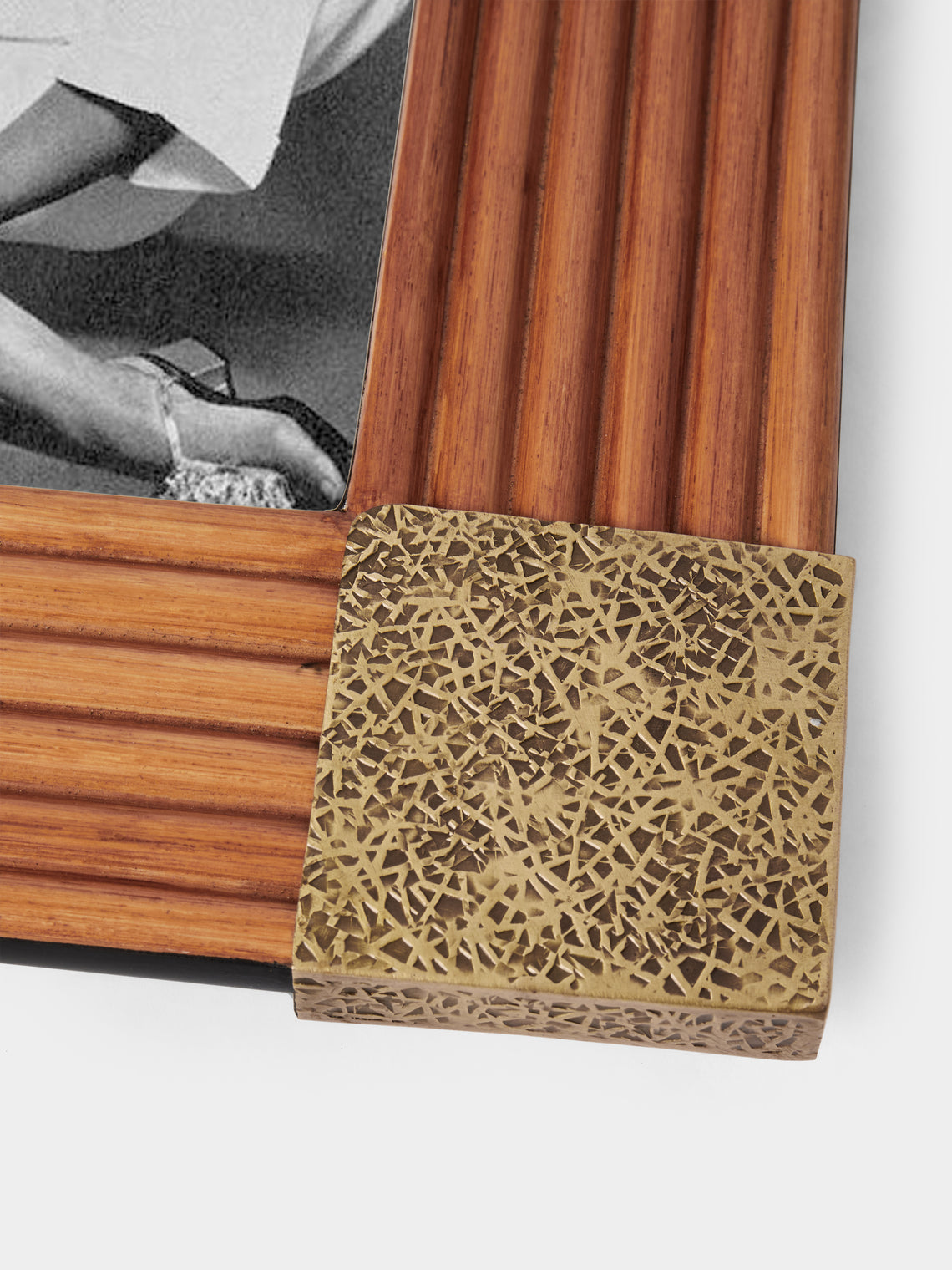 Viya - Namsai Brass and Cane Photo Frame (SIZE) - Natural - ABASK